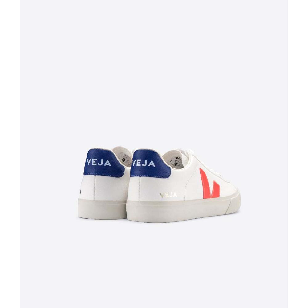 Veja CAMPO CHROMEFREE Low Tops Sneakers Női White/Orange/Blue | HU 601PJJ